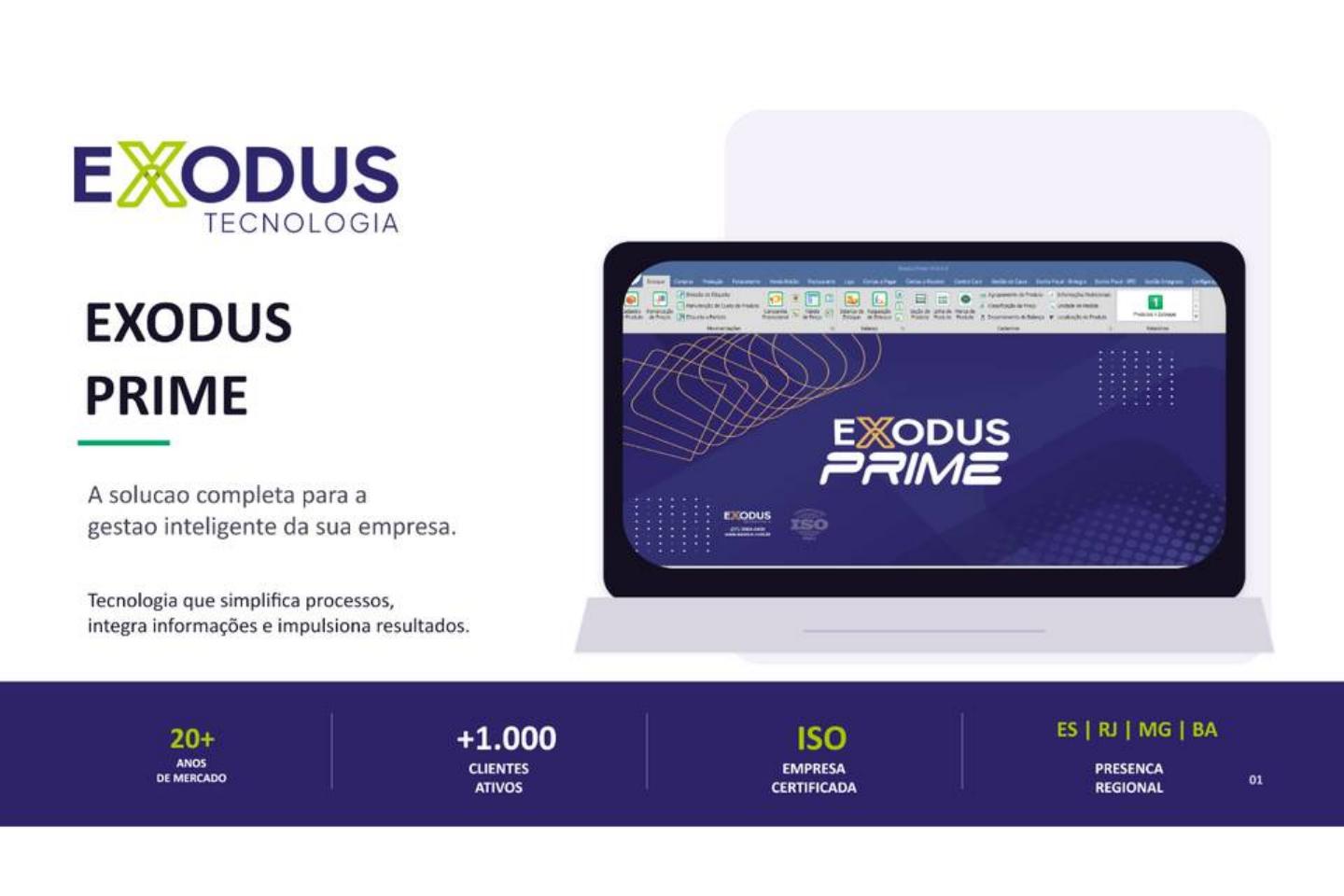 Capa da apresentação do sistema Exodus Prime